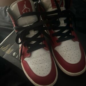 Air Jordan Red and White Sneakers